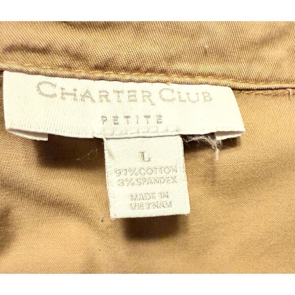 Charter Club Utility Jacket Sz. PL Khaki/Tan Unlined Lightweight - Picture 10 of 10